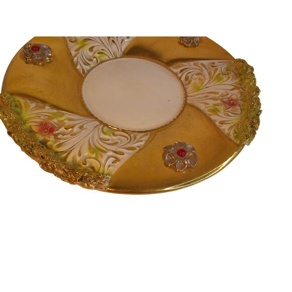 Vintage Capidomonte Porcelain Decorative Ornate Plate Platter Italy - Picture 3 of 10